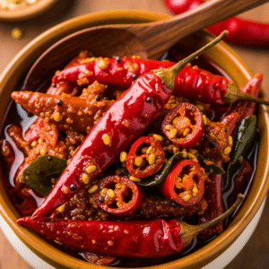 Red Chili Stuffed Pickle